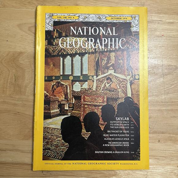 National Geographic Other - Vintage National Geographic October 1974 Skylab Big Thicket Plankton Bhutan Atka